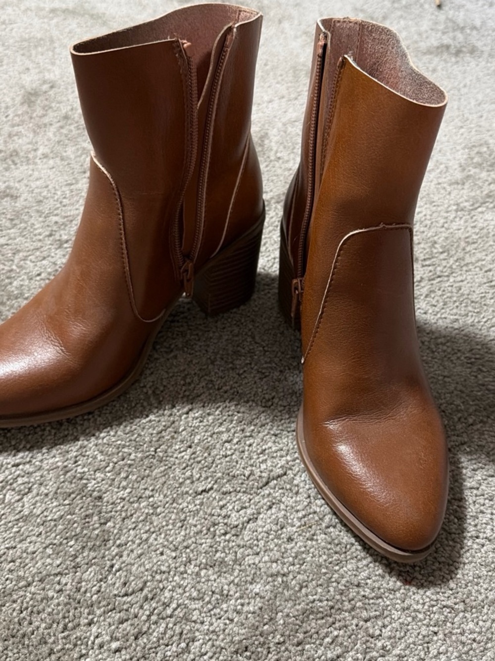 a new day Chestnut Brown Mid-Heel Ankle Boots